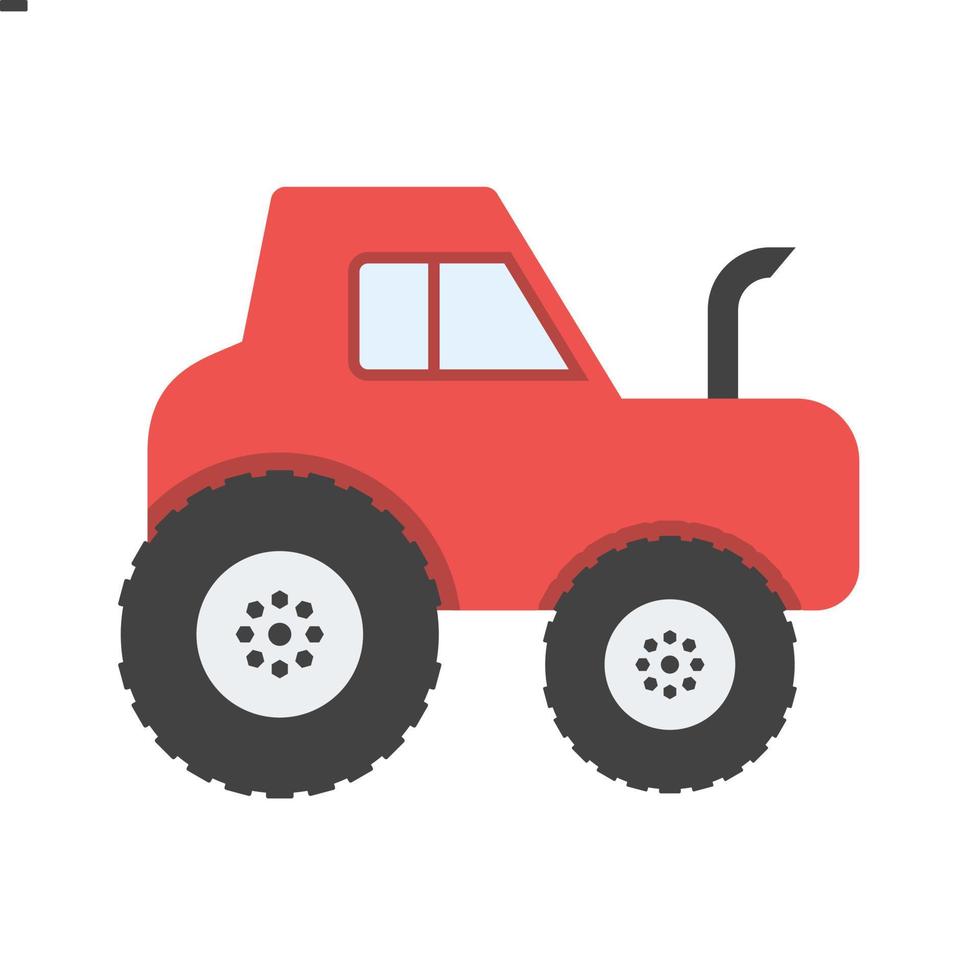 Tractor Flat Multicolor Icon vector