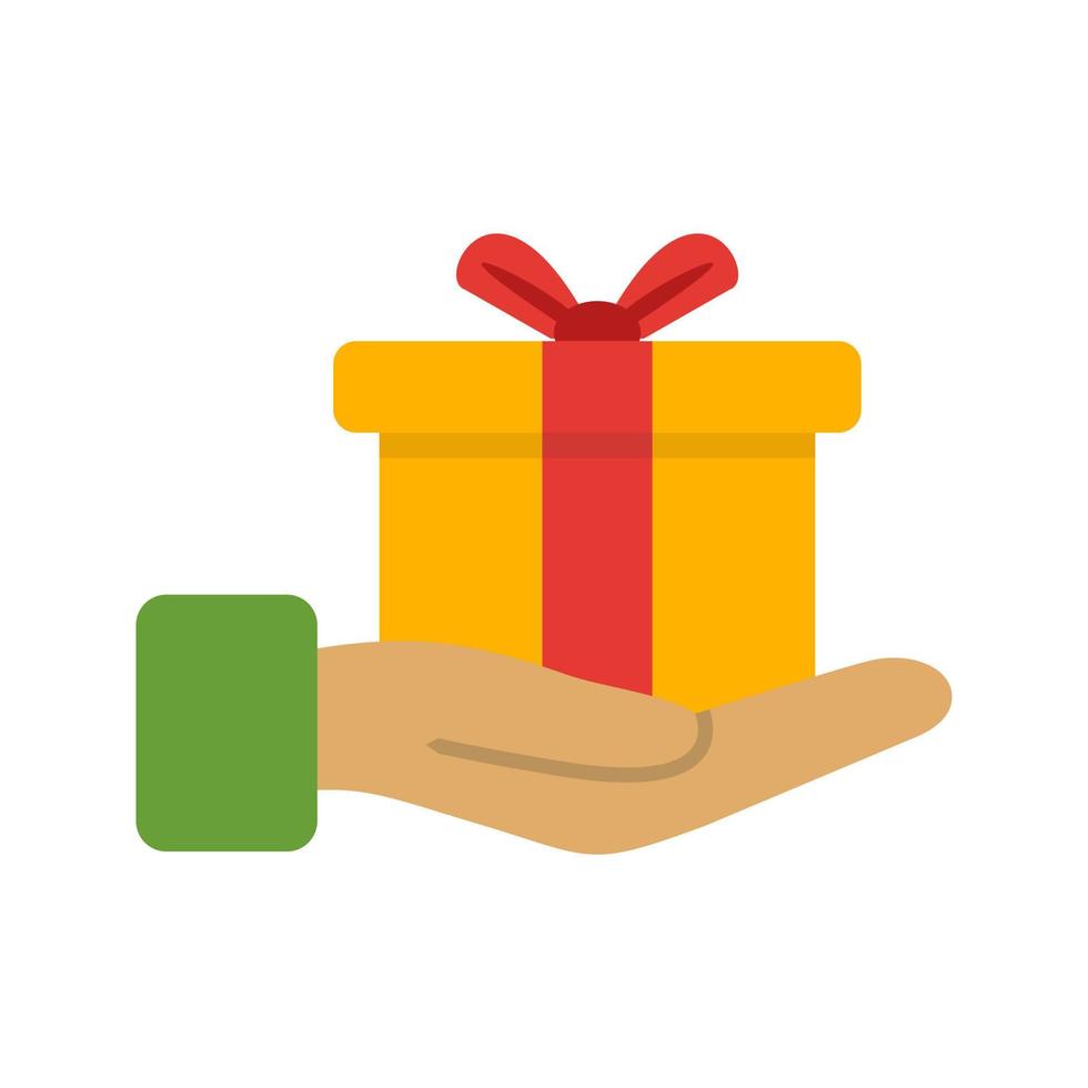 Giving Gift Flat Multicolor Icon vector