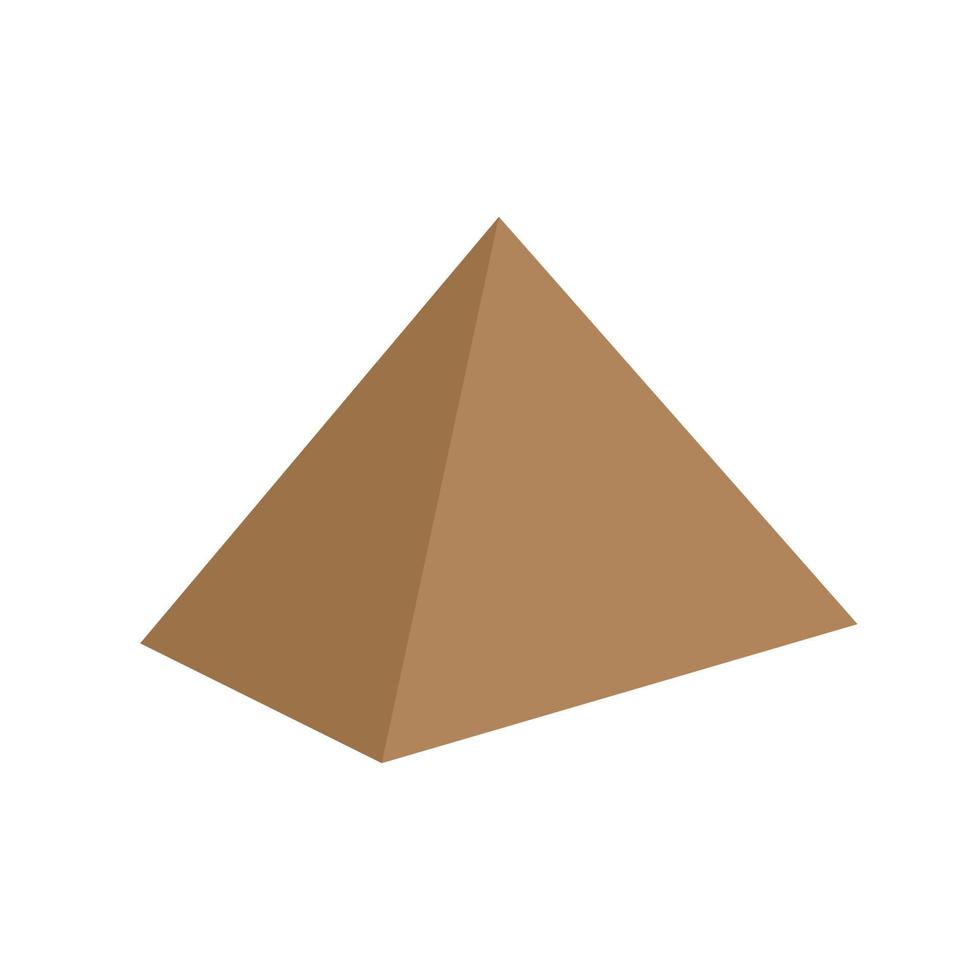 pirámide, plano, multicolor, icono vector