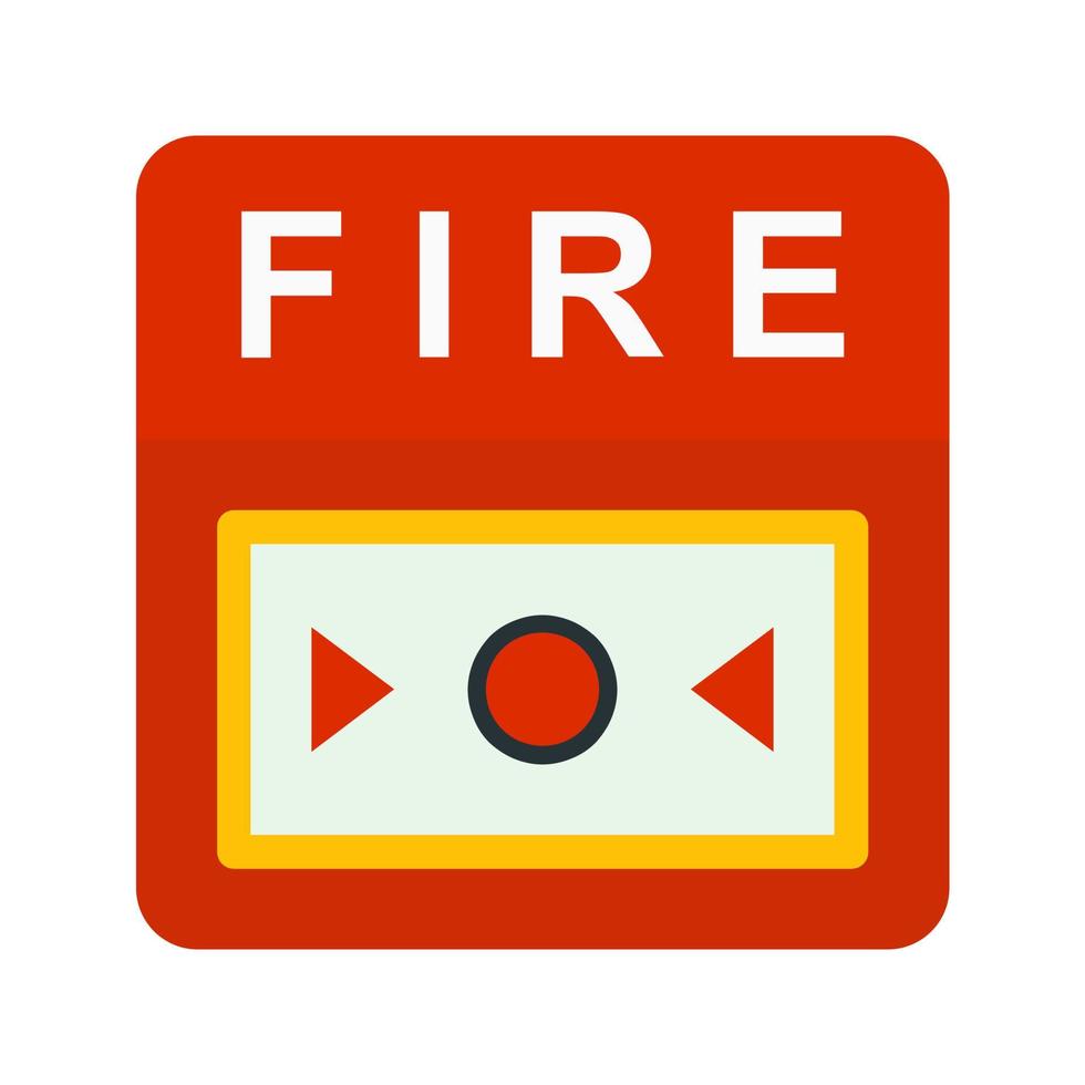 icono multicolor plano de alarma de incendio vector