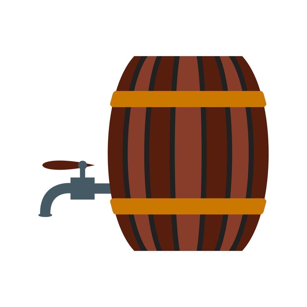 barril con grifo plano icono multicolor vector