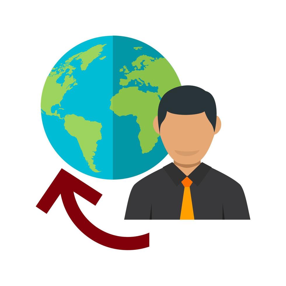 Global Profile Flat Multicolor Icon vector