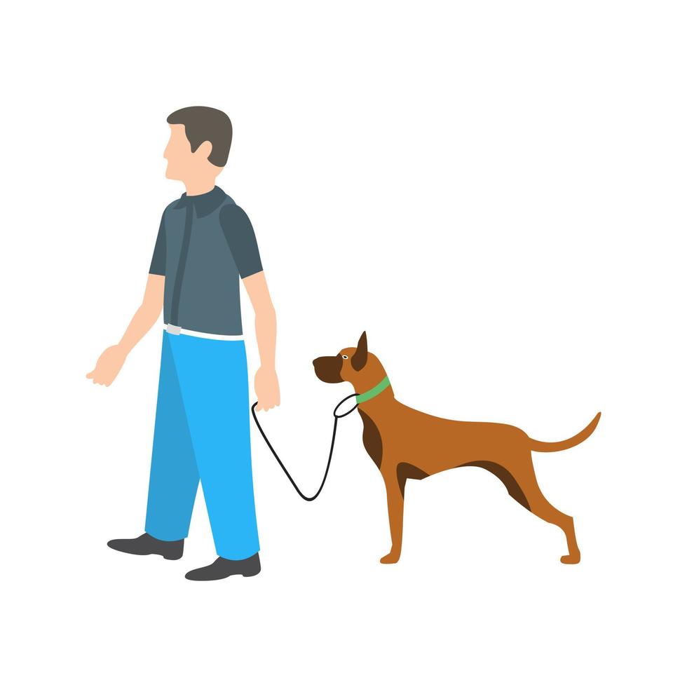 perro paseando icono multicolor plano vector