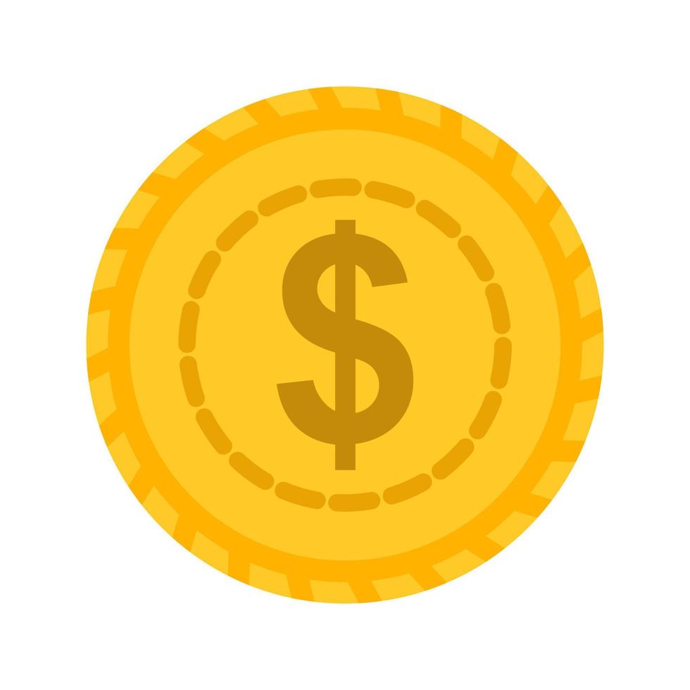 Dollar Coin Flat Multicolor Icon vector