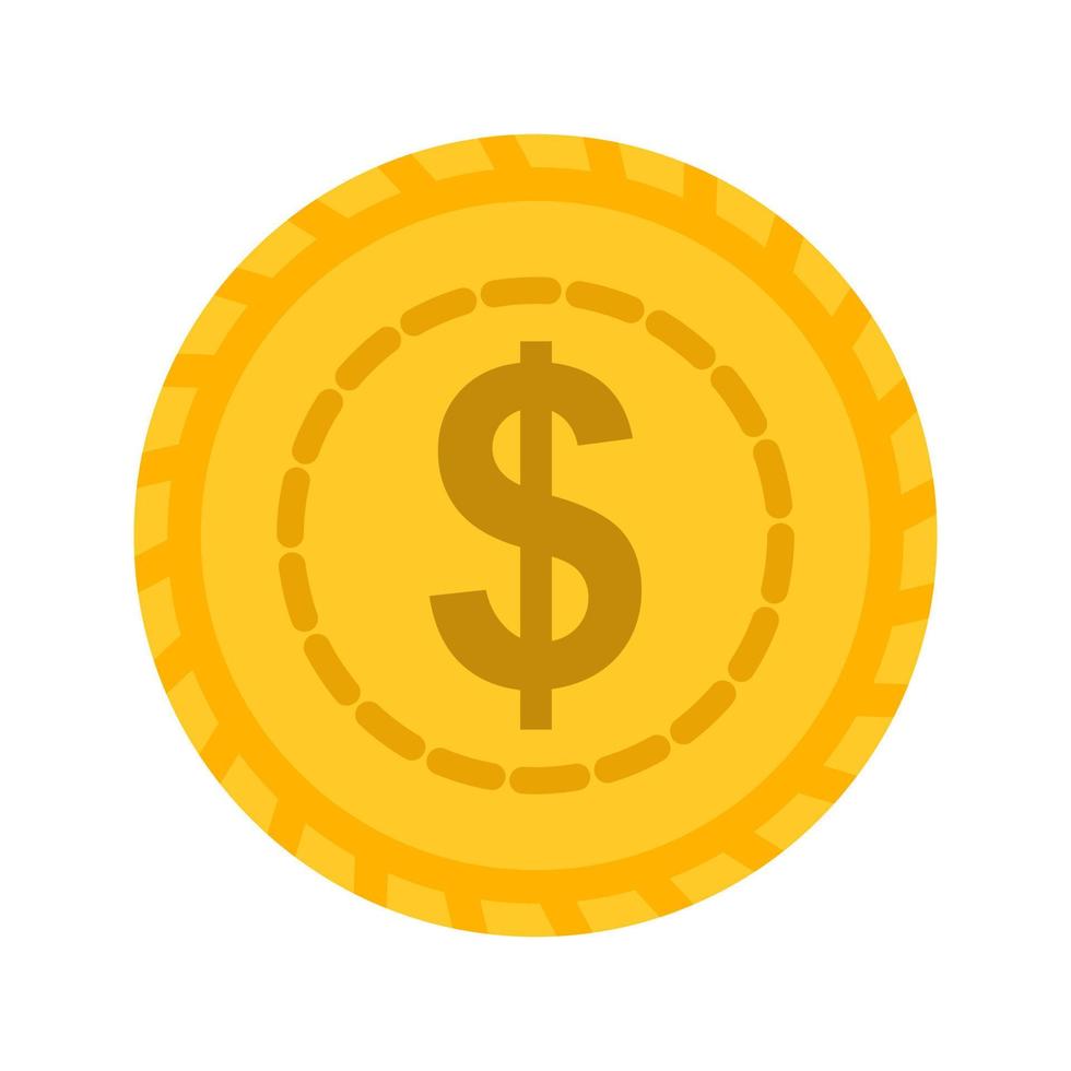 dólar, moneda, plano, multicolor, icono vector