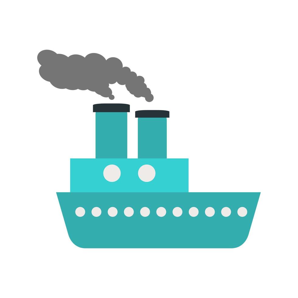 Steamboat Flat Multicolor Icon vector