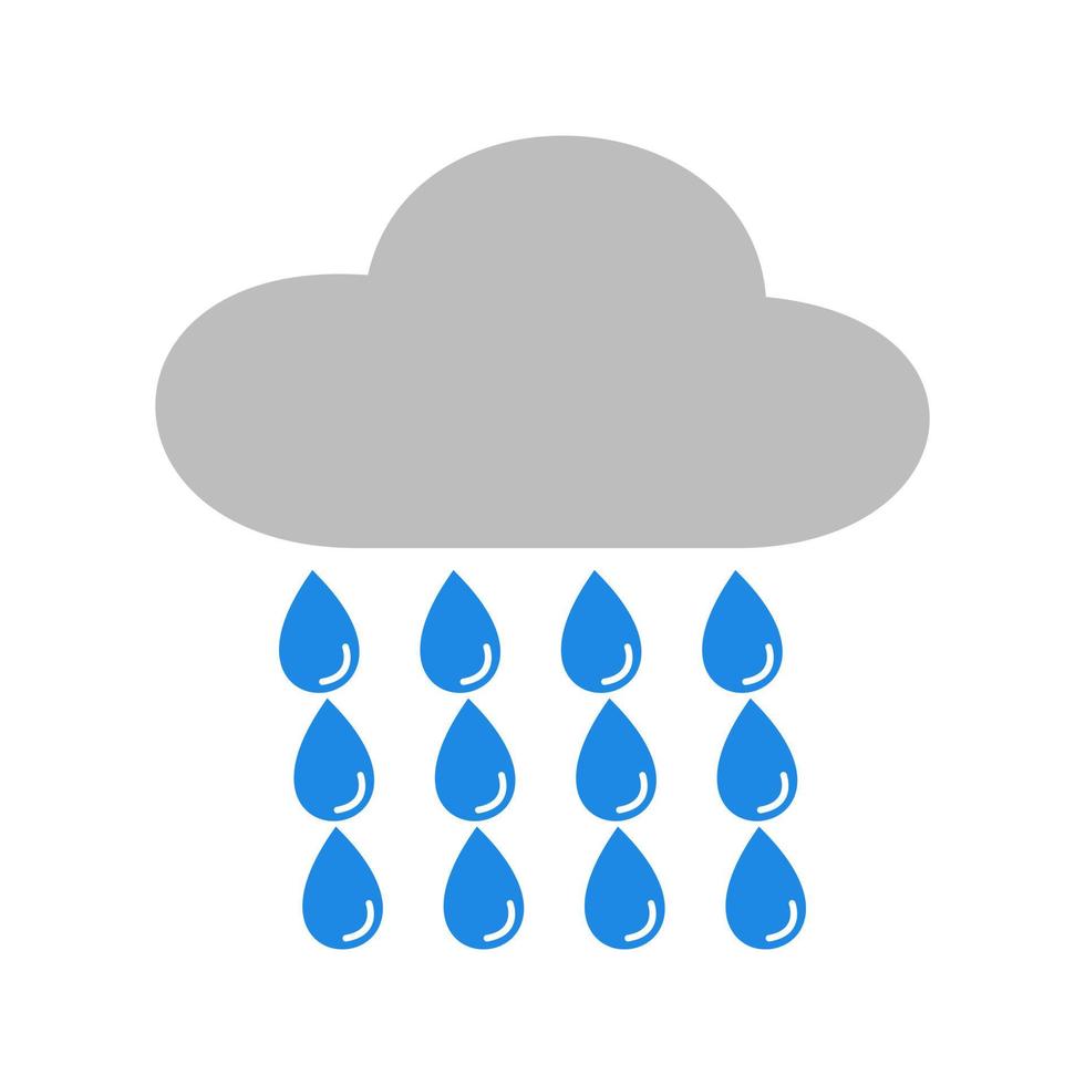 Raining Flat Multicolor Icon vector