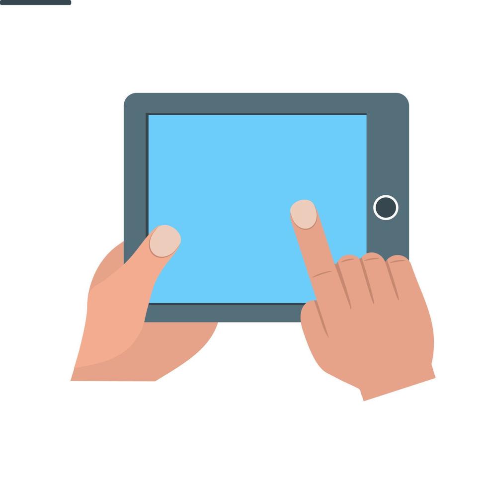 Using Tablet Flat Multicolor Icon vector