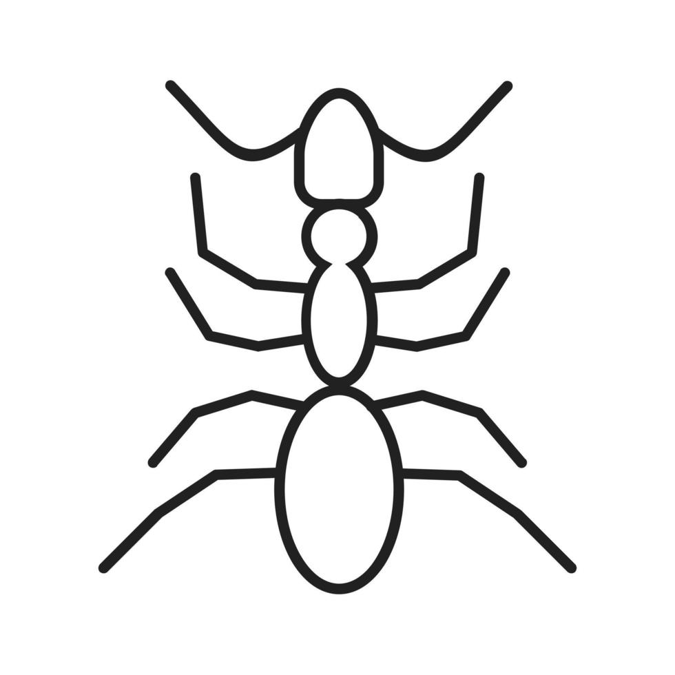 icono de línea de hormiga vector