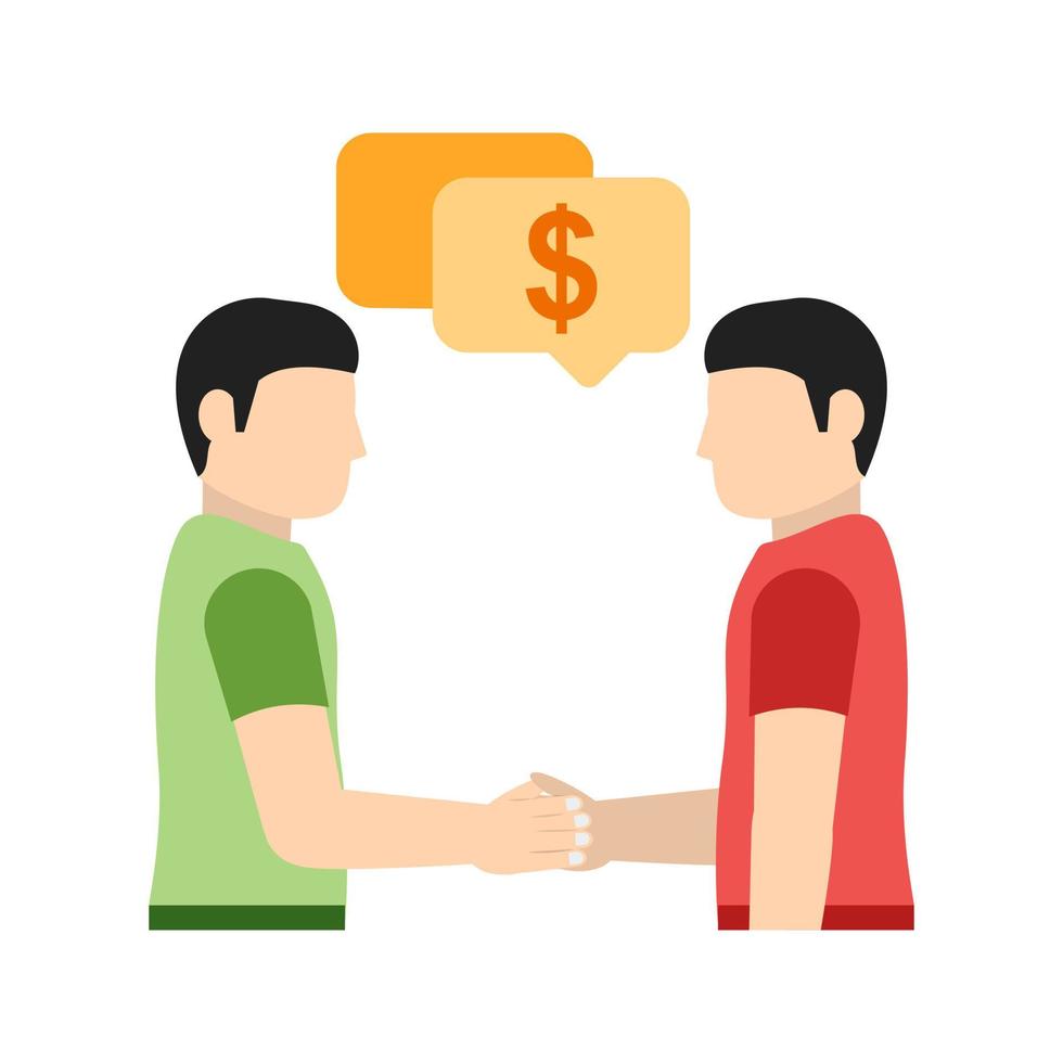 Payment Discussion Flat Multicolor Icon vector