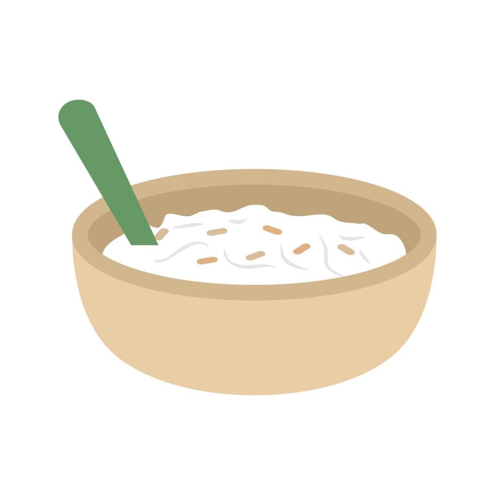 icono multicolor plano de arroz con leche vector