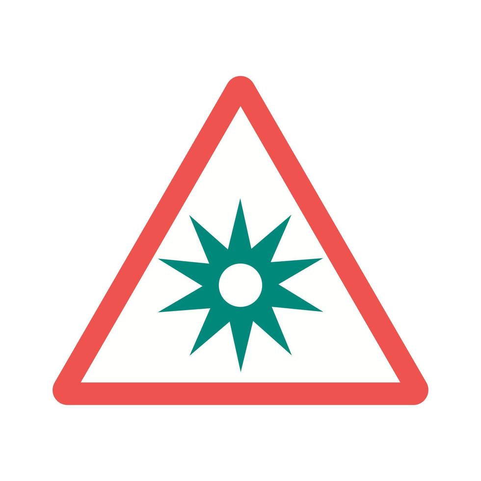 Optical Radiation Flat Multicolor Icon vector