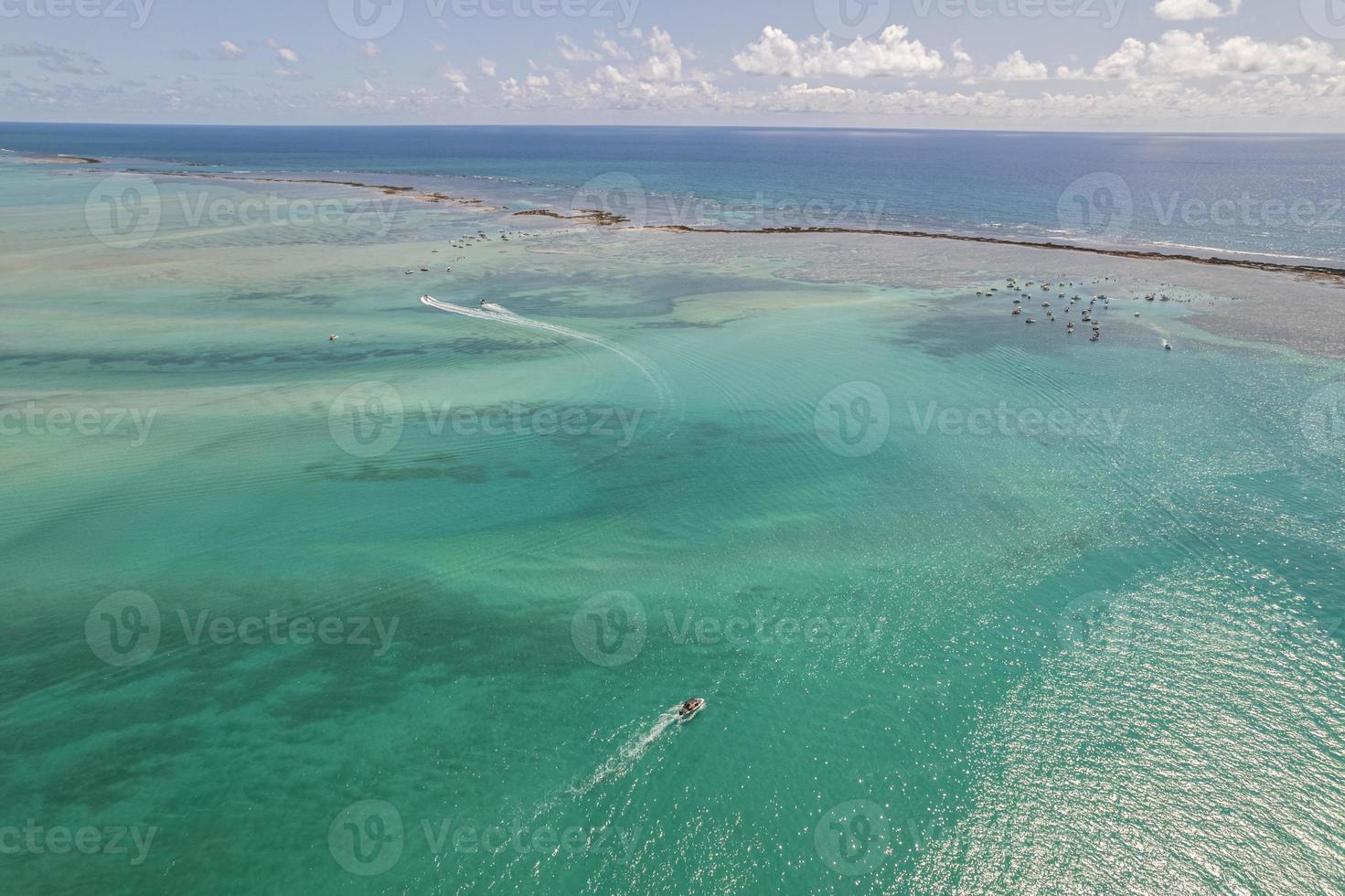 Aerial view of reefs of Maragogi, Coral Coast Environmental Protection Area, Maragogi, Alagoas, Brazil. photo