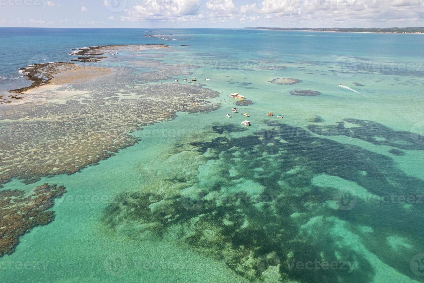 Aerial view of reefs of Maragogi, Coral Coast Environmental Protection Area, Maragogi, Alagoas, Brazil. photo