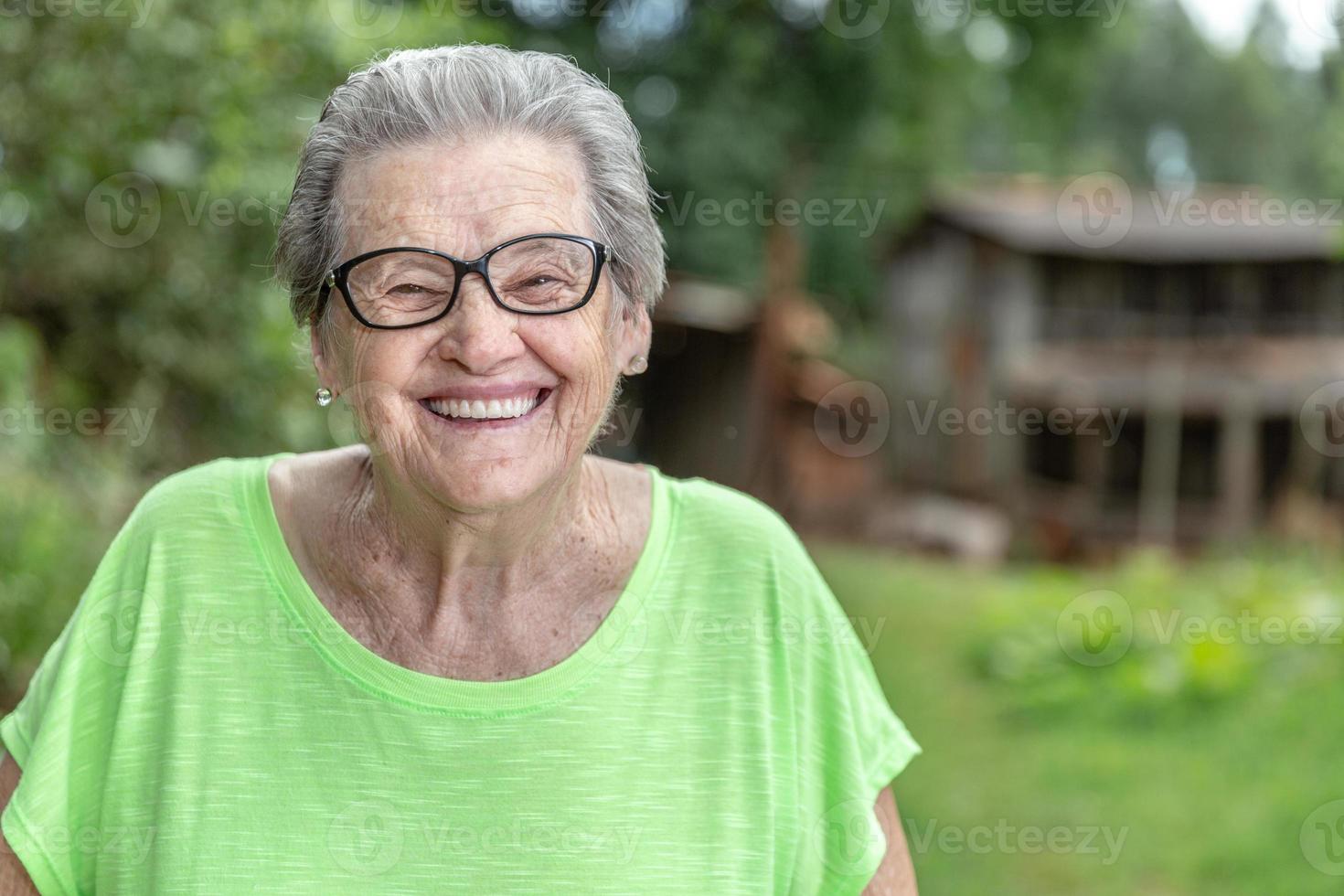 Happy Brazilian elderly farmer. photo