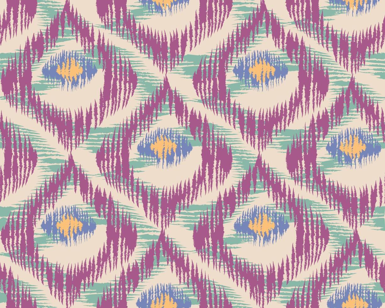 Vintage vector seamless pattern in ikat style.