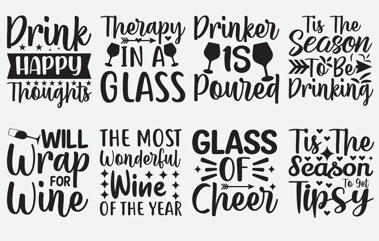 Wine SVG Cut Files Design Bundle vector