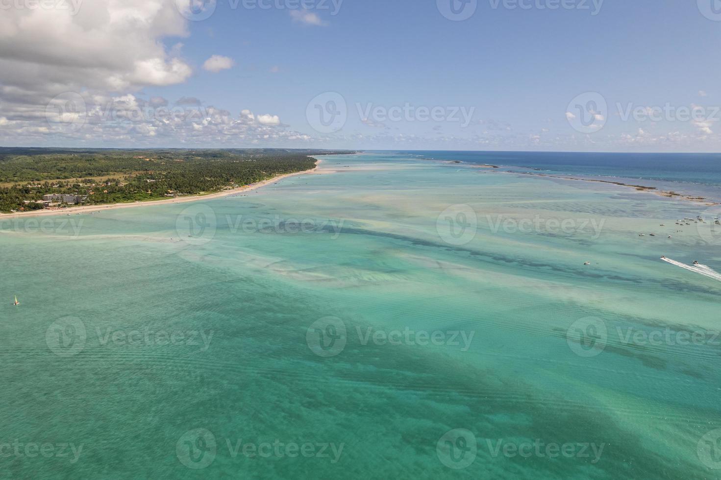 Aerial view of reefs of Maragogi, Coral Coast Environmental Protection Area, Maragogi, Alagoas, Brazil. photo