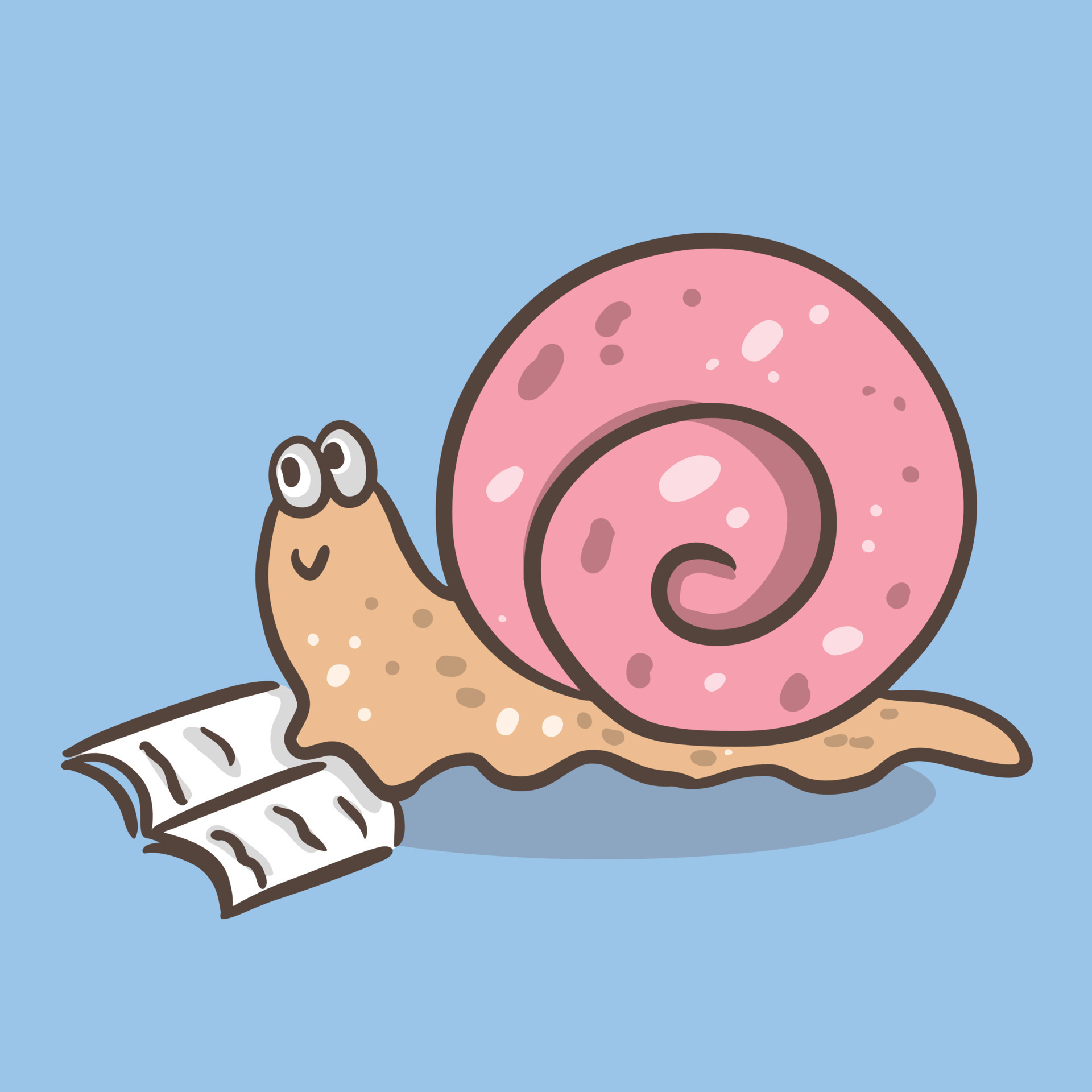 cute snail cartoon student animal reading on book, back to school 7717323  Vector Art at Vecteezy