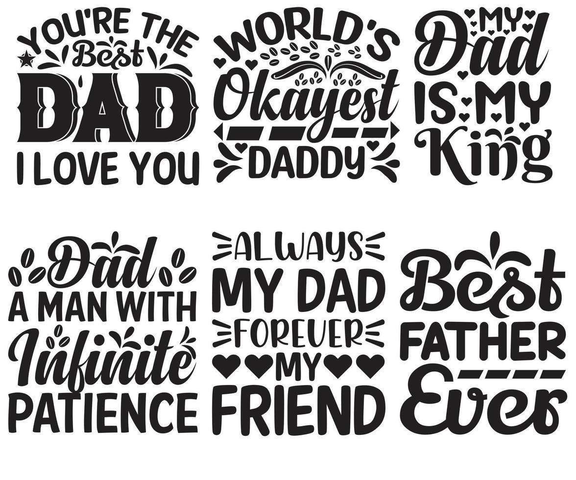 Happy Father's Day T-shirt Design Bundle vector