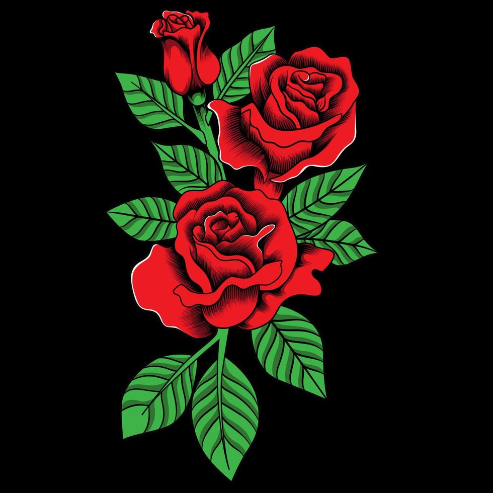 ilustración vectorial de rosas rojas vector