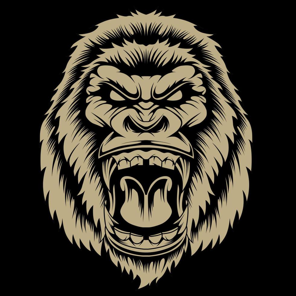 angry gorilla face vector illustration