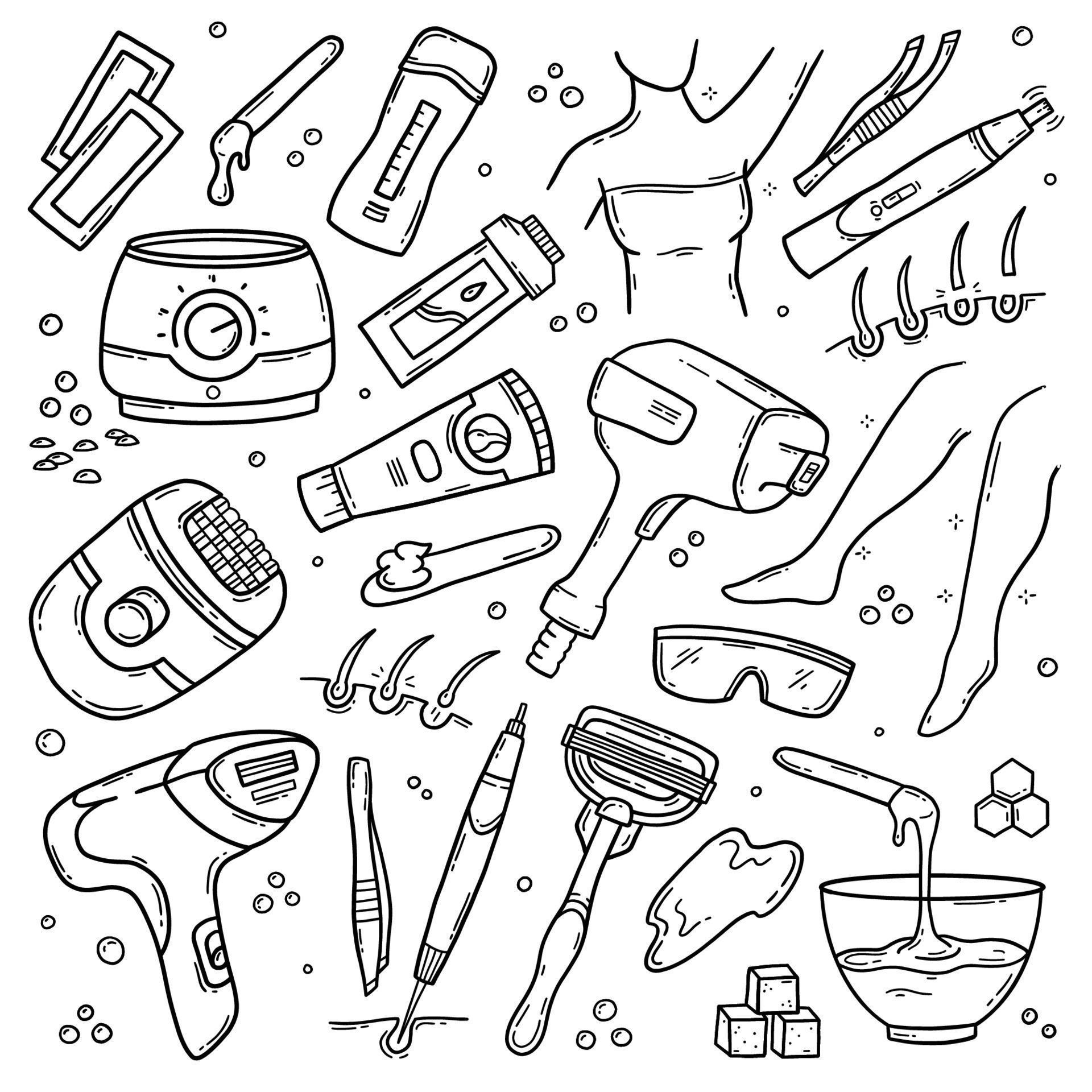 depilación, depilación y métodos de depilación corporal, conjunto