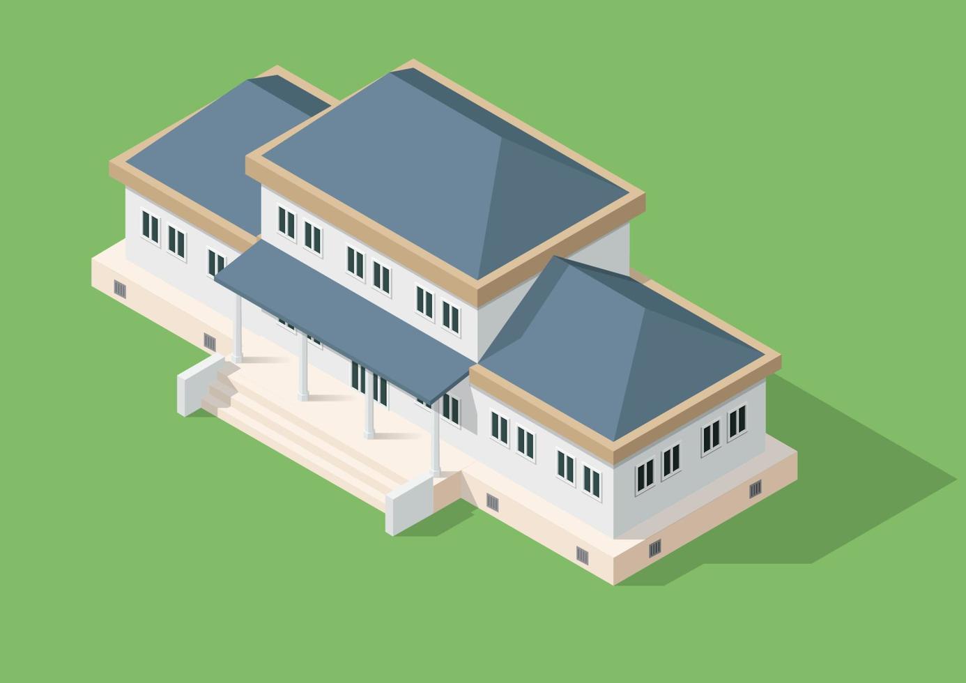 isometric european style house vector