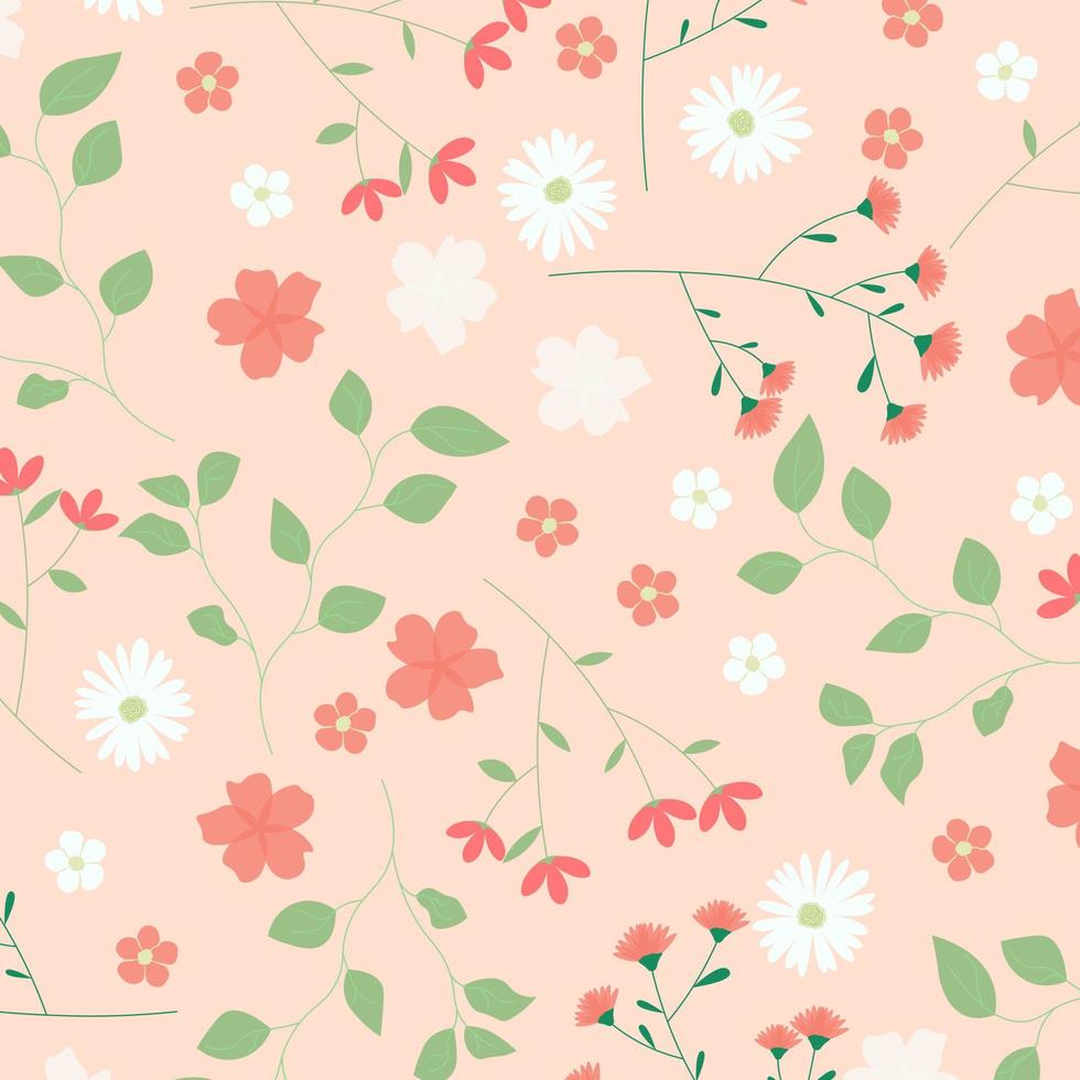 Hand drawn abstract floral pattern background. Vector. vector