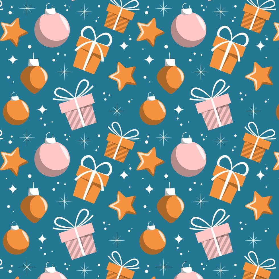 fondo de diseño de patrón de navidad dibujado a mano. vector