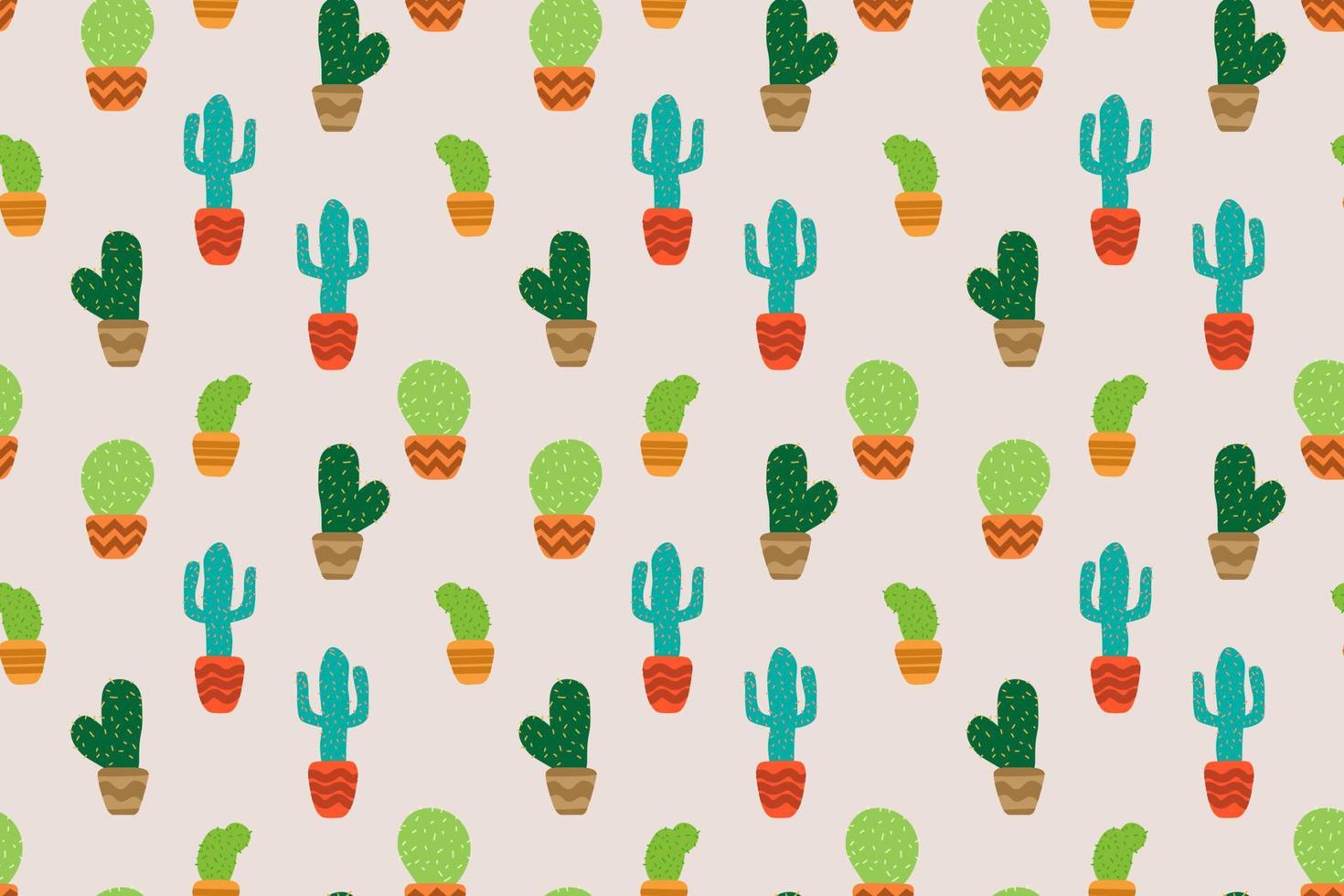 Colorful cactus in pattern background. Vector. vector