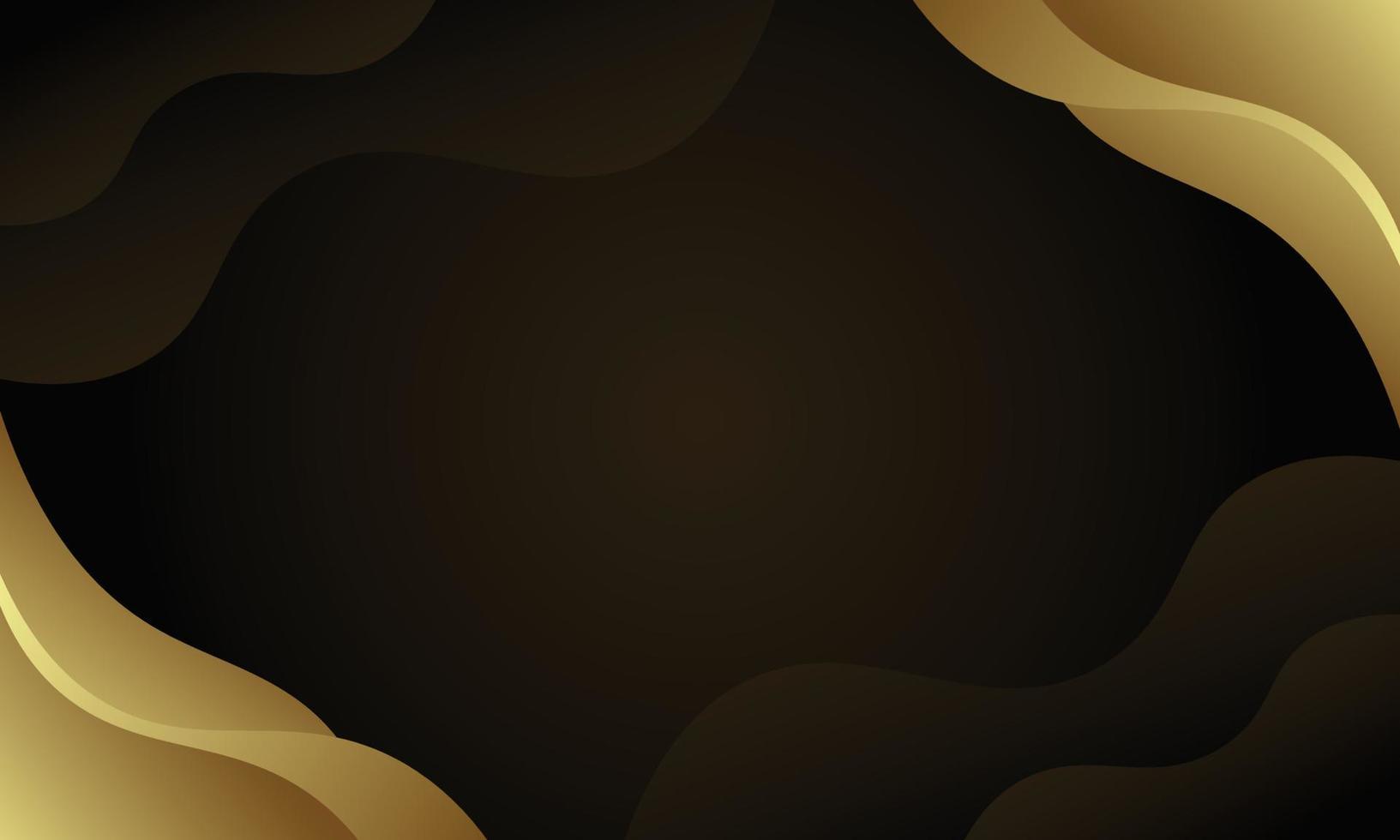 Golden wavy on dark background. vector