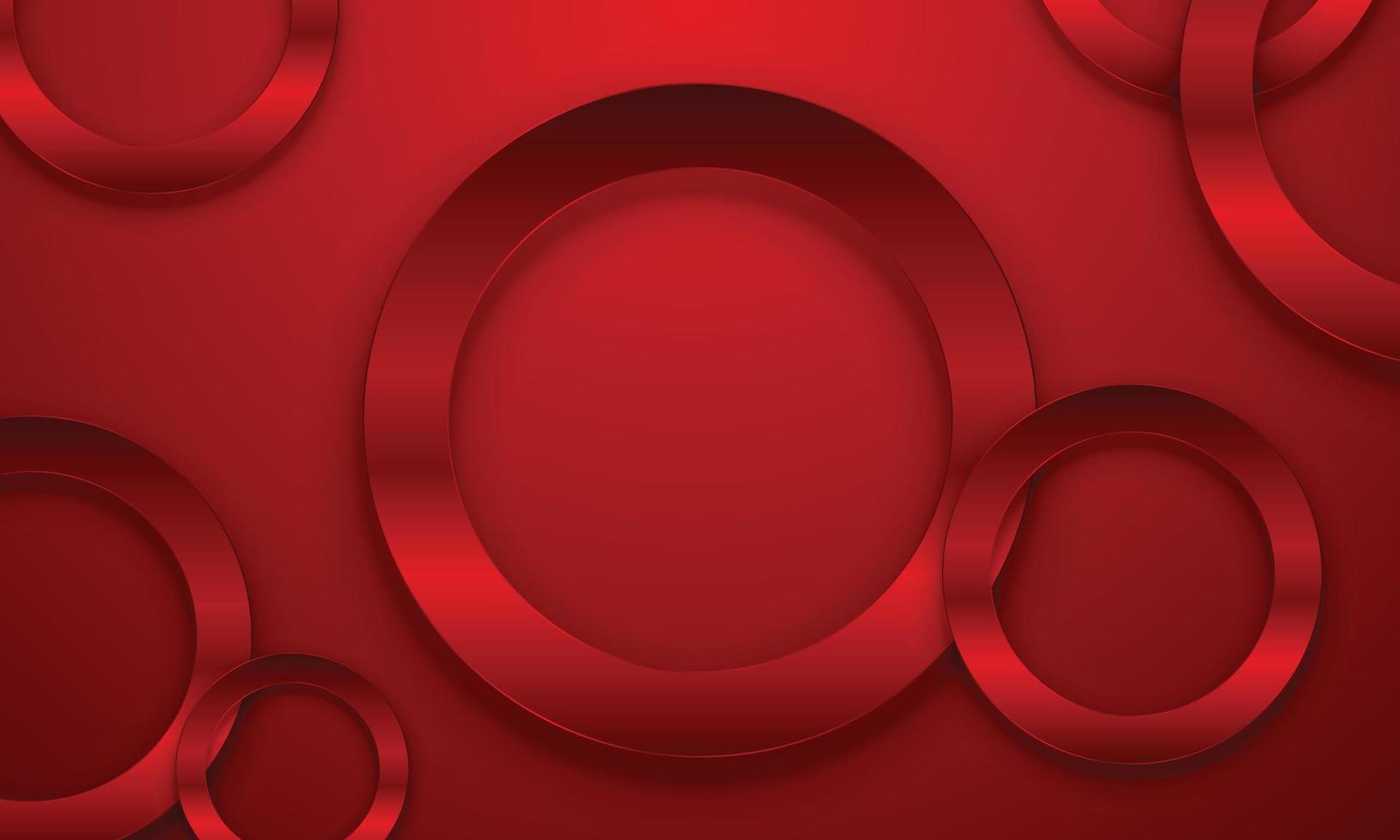 Luxury metallic red circle with shadow. vector