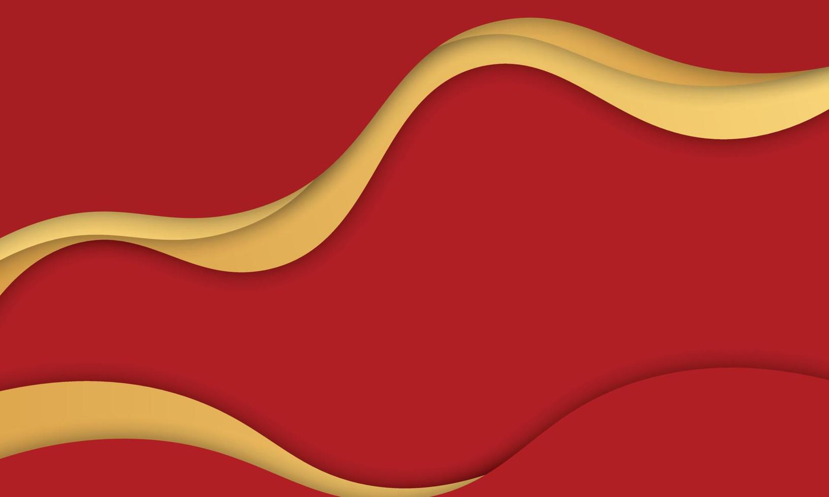 Red and gold wavy background. vector