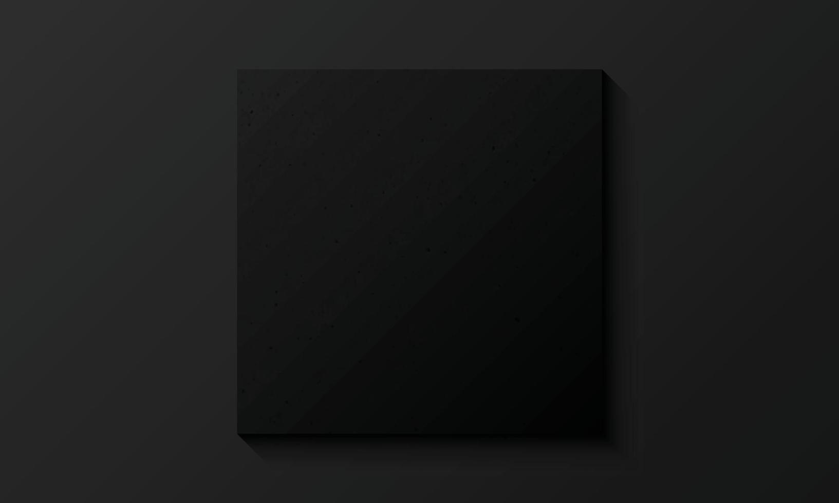 Dark blank square sheet frame with texture on wall. vector