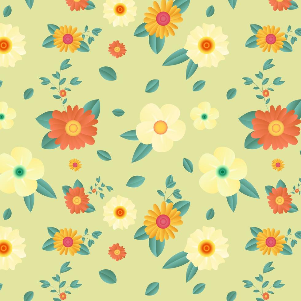 Hand drawn abstract floral pattern background. Vector. vector
