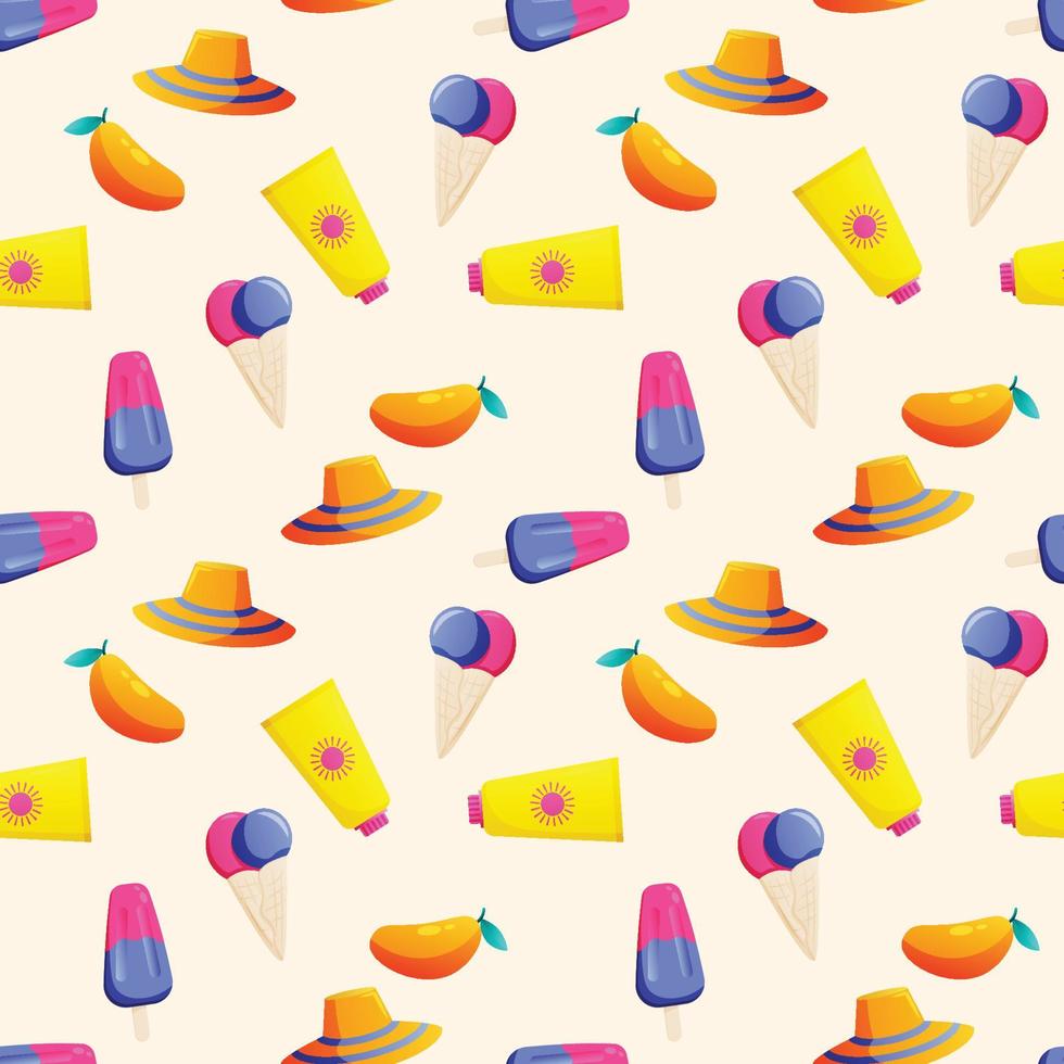 Summer seamless pattern. Repeat pattern. vector