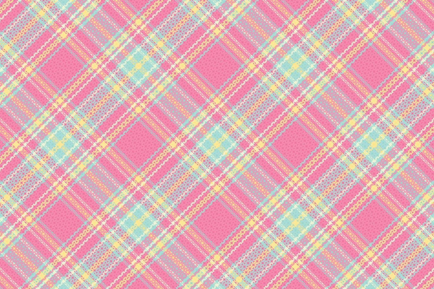 Tartan plaid pattern with texture and summer color. vector