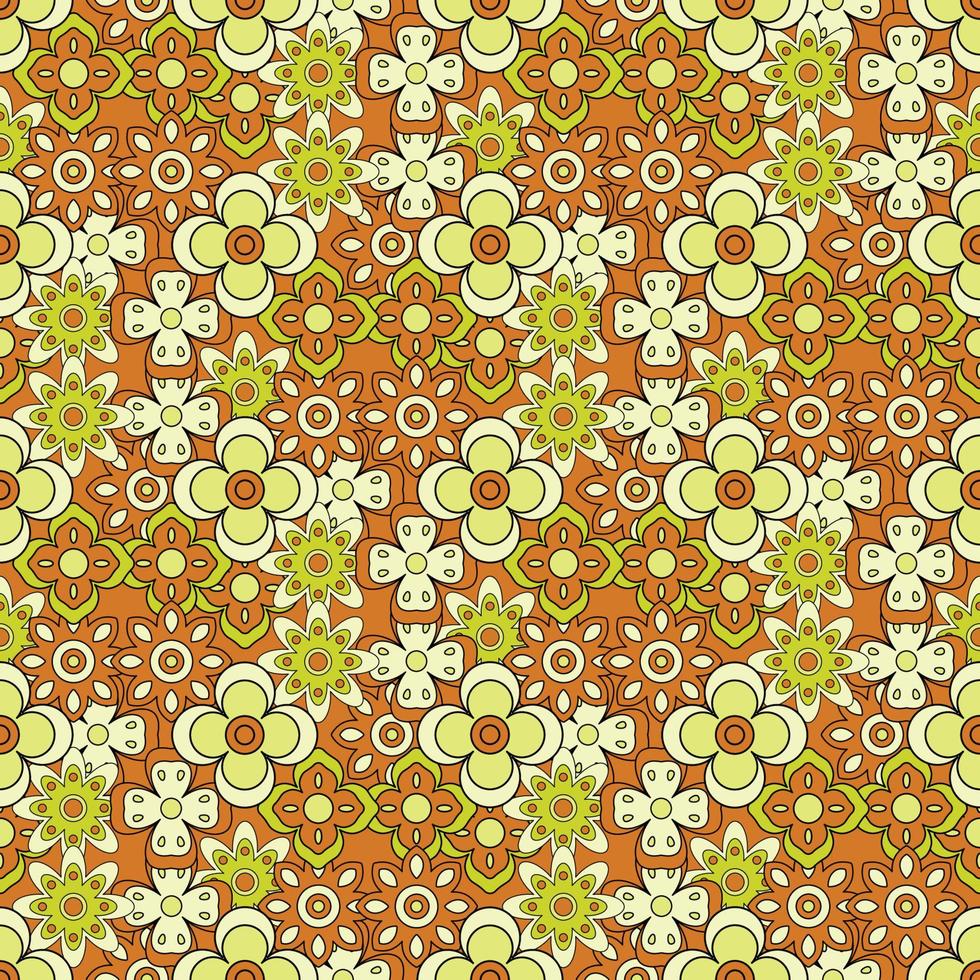 Abstract seamless groovy flower background. vector