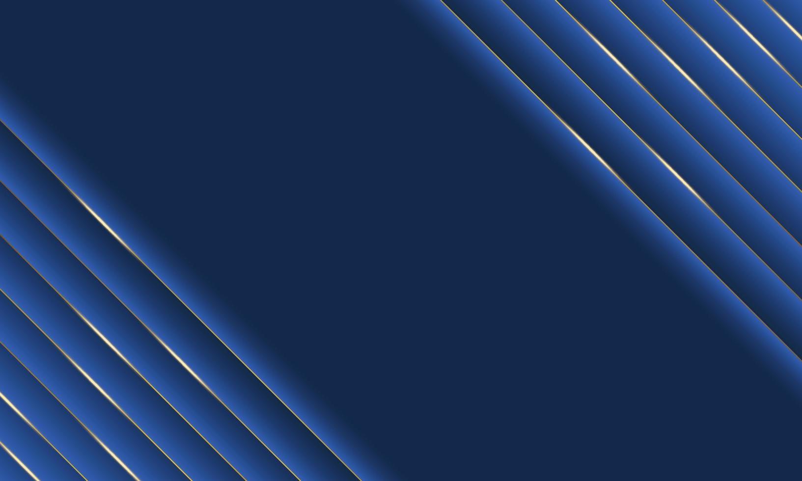 Blue luxury stripes with gold line background. vector