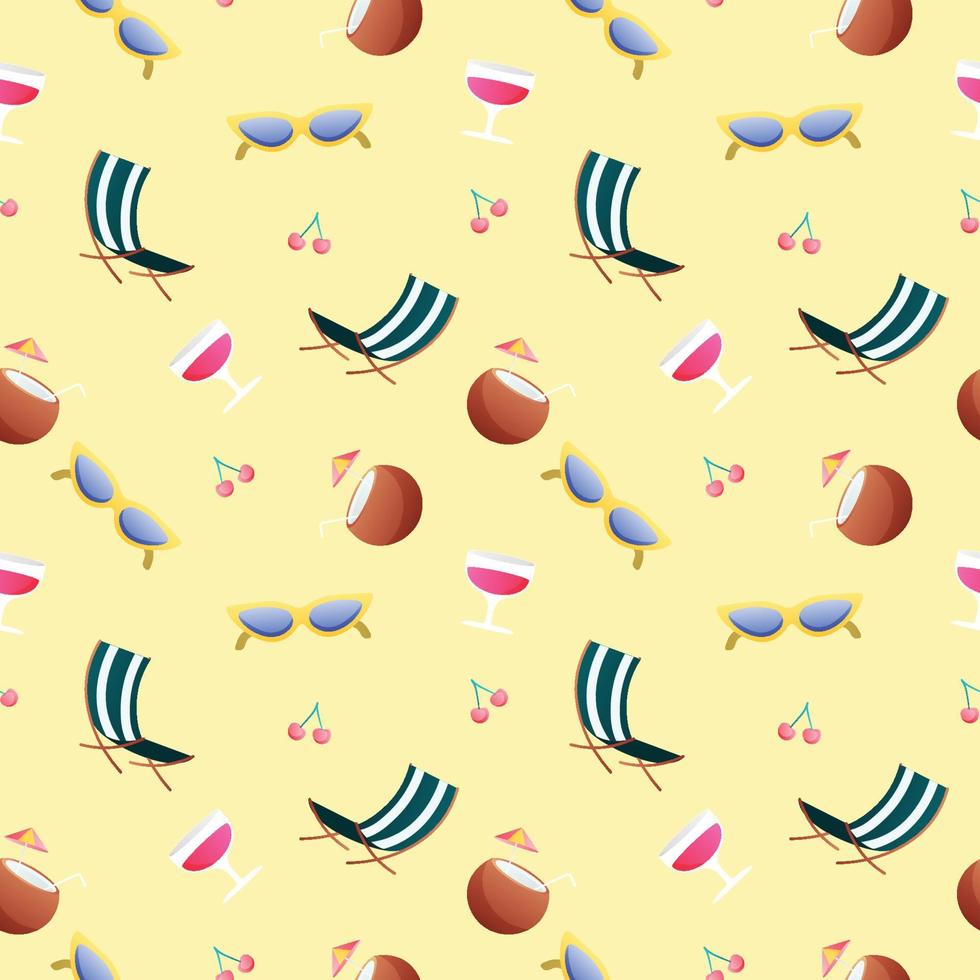 Summer seamless pattern. Repeat pattern. vector