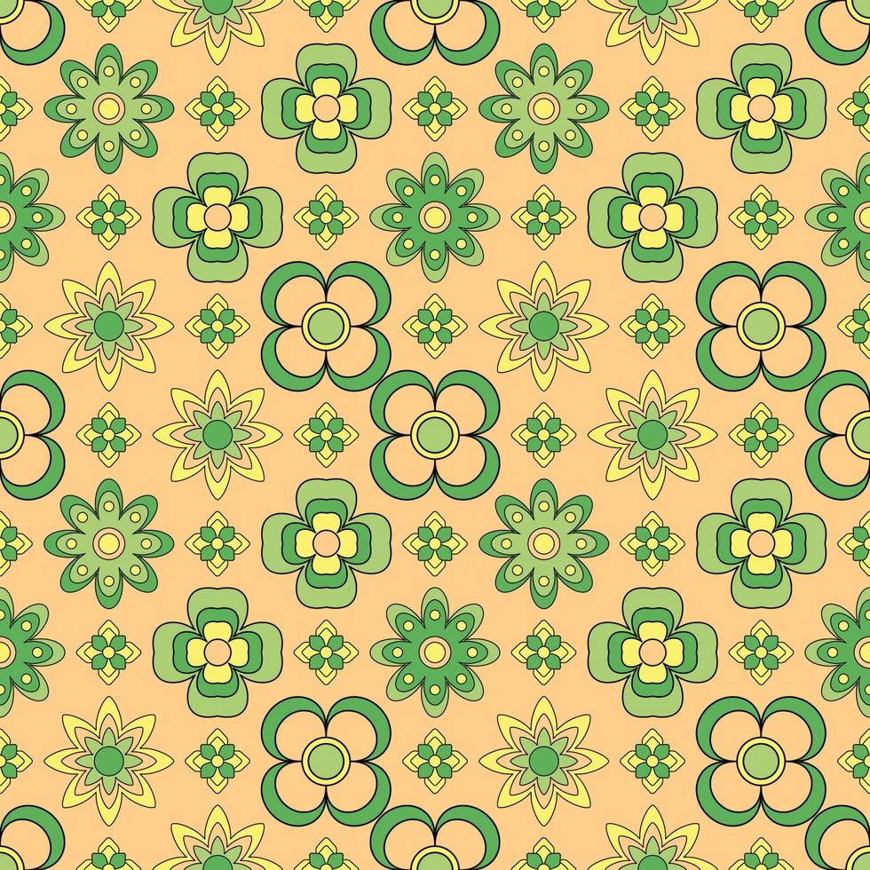 Abstract seamless groovy flower background. vector