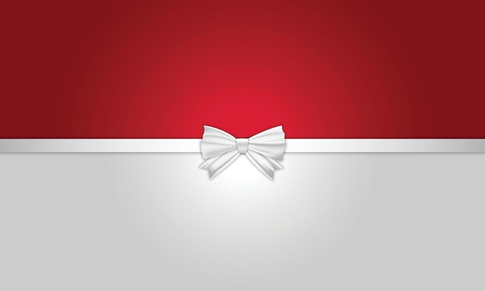 Red and white greeting background with ribbon. vector