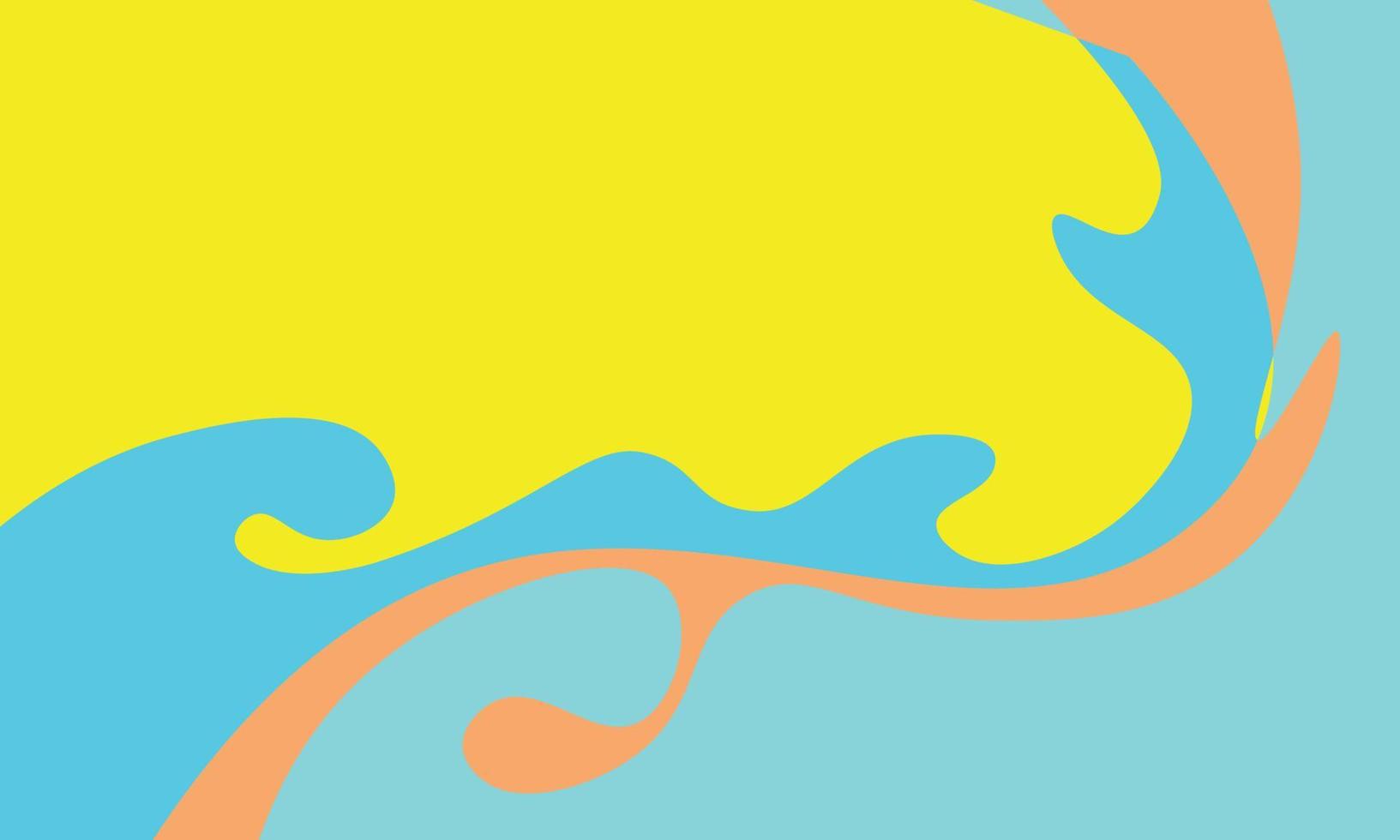 Abstract yellow and blue liquid fluid background. vector