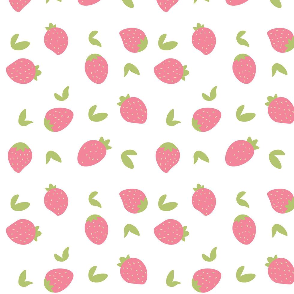 dibujar a mano el fondo del patrón de fresas. vector. vector