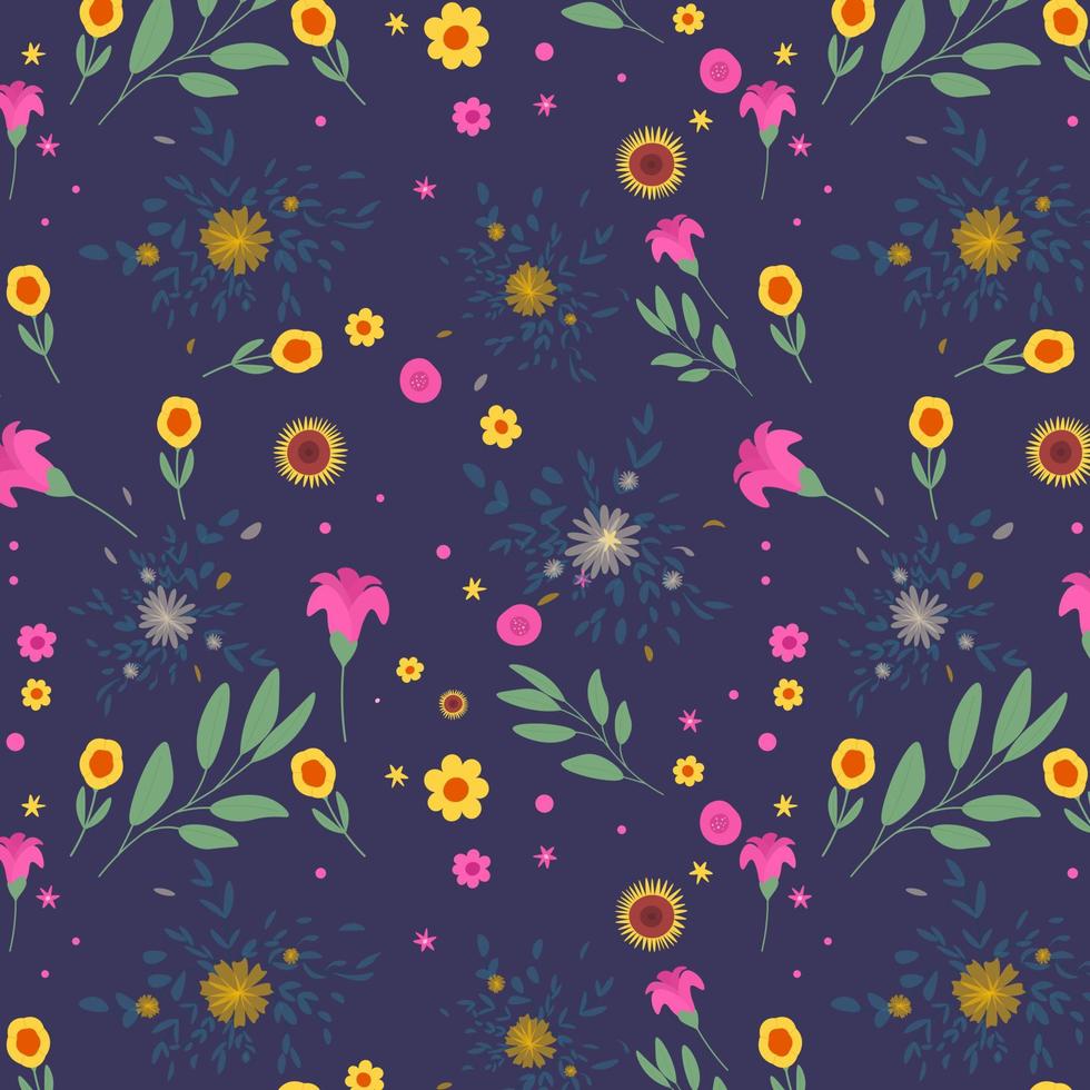 Hand drawn abstract floral pattern background. Vector. vector
