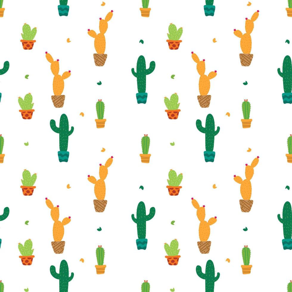 Colorful cactus pattern background. Vector. vector