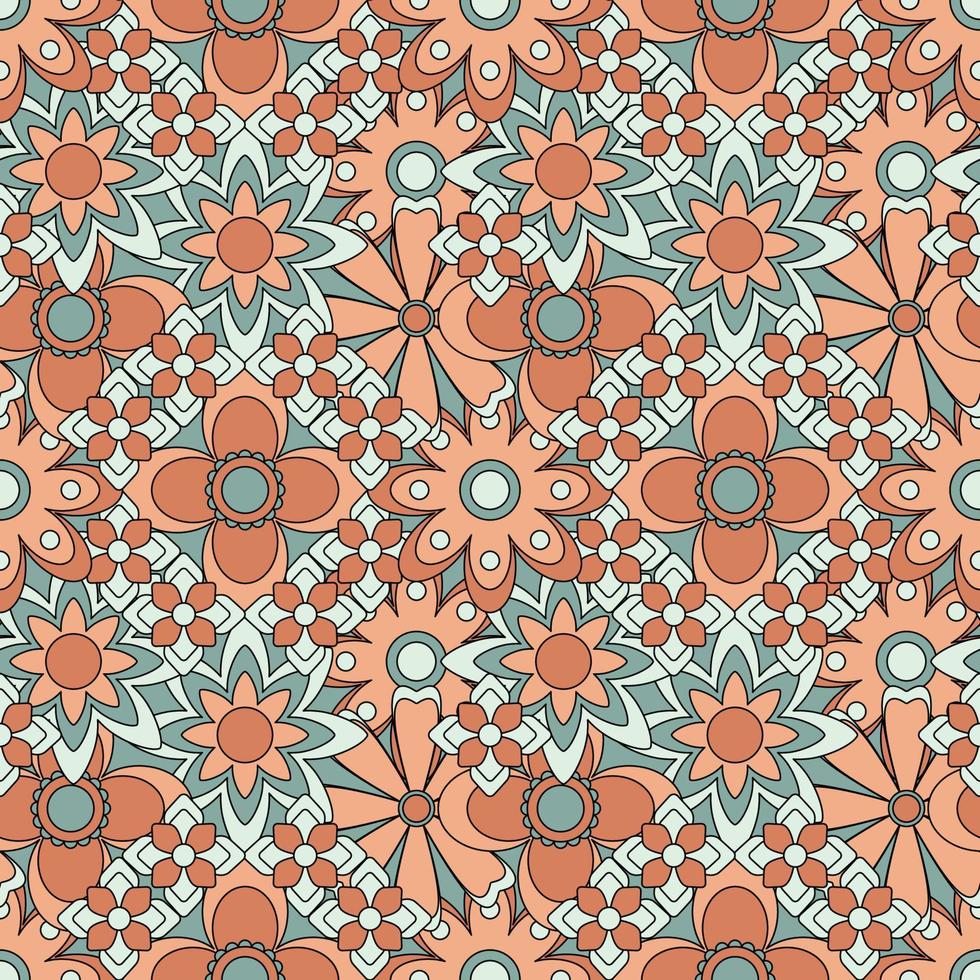 Abstract seamless groovy flower background. vector