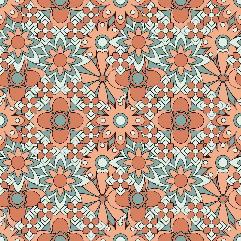 Abstract seamless groovy flower background. vector