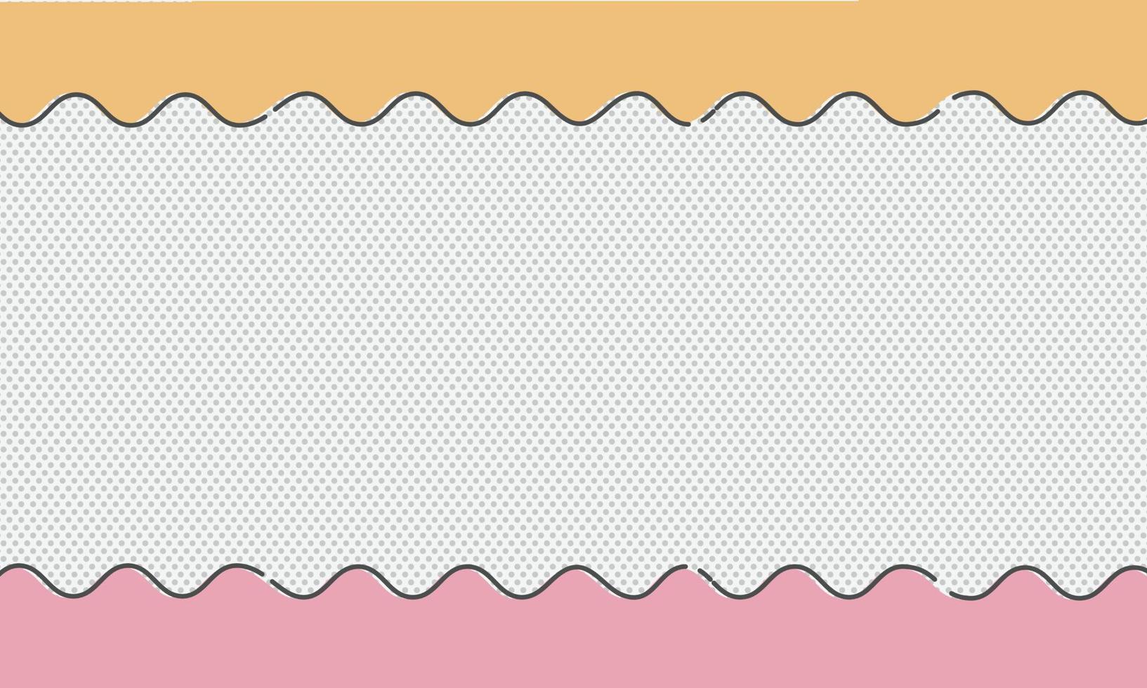 Abstract yellow and pink wave line on gray polka dot background. vector